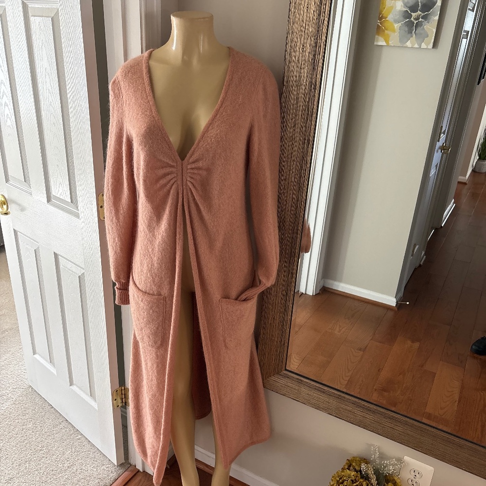 Chloe Pink Long Cardigan Sweater